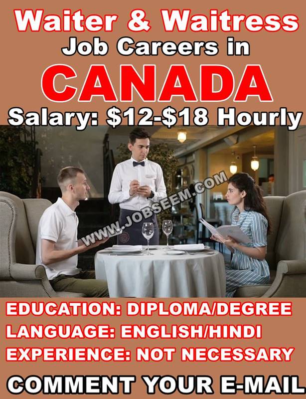 Waiter and Waitress Jobs in Canada for Foreigners 2018 Kitchen Staff Careers